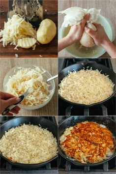 the steps to make an enchilada casserole are shown