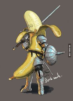 Dnd Characters Design, Knight Character Design, Funny Character Design, Onion Knight, Soul Knight, Illustration Design Graphique, Robot Concept Art, A Banana