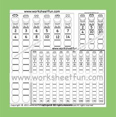 worksheet with numbers and faces for the number 1 to 10, which is also in