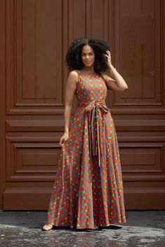 Simple, elegant, and classic--those words just scratch the surface of the Asha Maxi dress. But let me spill the tea on the Asha maxi dress! Not only does it come with a belt that doubles as a waist cincher or a retro headband straight out of the 50s, but this piece is a total gem, girl. From day to night, it's your go-to without skipping a beat, fitting every occasion like it was made for you. Belt included for perfect fit 2 side pockets Lined torso. 100% cotton, no stretch. Handmade in Nigeria. Spring Belted Floor-length Maxi Dress, Fitted Summer Midi Dress With Belt, Fitted Midi Dress With Belt For Summer, Fitted Maxi Dress With Tie Waist, Summer A-line Maxi Dress With Tie Waist, Spring Floor-length Maxi Dress With Tie Waist, Belted Maxi Dress For Party, Belted Maxi Dress For Spring, Chic Belted Floor-length Maxi Dress