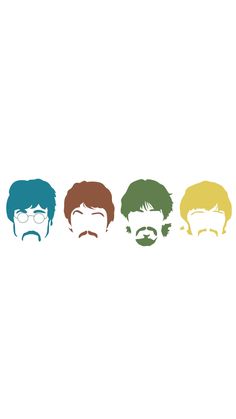 the beatles poster with three men in different colors, one is wearing glasses and the other has