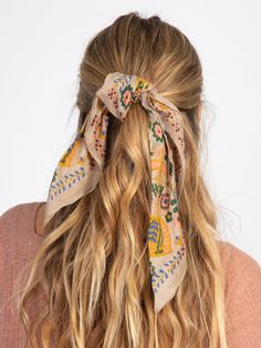 This Bandana Scrunchie will add a fun, boho print to your hair and it comes with a matching scarf so you can style it seven different ways! Wear this 2-piece set together in a ponytail or bun, or opt to wear them separately! Use the scrunchie for a half up, half down hairstyle then accessorize your bag with the scarf! Details: 100% Cotton Boho Bandeau, Hair Accessories Boho, A Ponytail, Bandana Hairstyles, Boho Accessories, Hair Design, Favorite Hairstyles, Prom Hairstyles, Half Up Hair