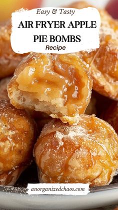 Air Fryer Apple Pie Bombs - An Organized Chaos Air Fryer Apple Pie, Air Fryer Recipes Dessert, Fall Baking Recipes, Apple Pie Filling, Apple Pie Spice, Apple Dessert Recipes, Fall Dessert Recipes, Easy Baking Recipes Desserts, Air Fryer Recipes Easy