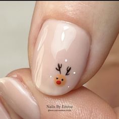 Christmas Nail Design, Ideas For Short Nails, Nail Art Noel, Snowman Nails, Festive Nail Art, Short Gel Nails, Subtle Nails, Cute Reindeer, Christmas Nails Easy