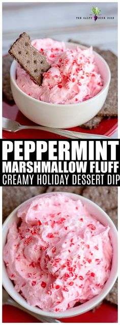 peppermint marshmallow fluff is an easy and delicious dessert dip recipe