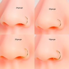 three views of the nose with different types of implants and sizes to choose from