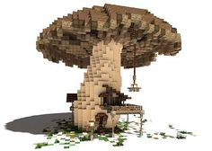 an image of a mushroom house made out of blocks