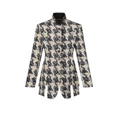 LOUIS VUITTON® - Houndstooth Silk Frock Jacket - Black Louis Vuitton Gifts, Fall Winter Essentials, Louis Vuitton Official Website, Black Houndstooth, Airport Fashion, Striped Blazer, Tweed Blazer, Knitwear Tops, Coats And Jackets