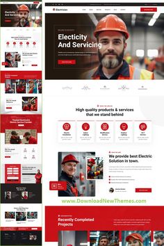 an image of a website design for electrical and service company, which is designed to look like