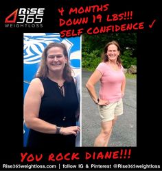 Diane's incredible 20 lbs weight loss transformation with Rise 365! Her dedication and consistency are truly inspiring. Click the Pinterest link to see the full Facebook post detailing her journey and story with Rise 365! It's worth the read!! Facebook Post, Happy Healthy