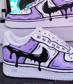 Cartoon Sketch, Nike Air Force 1 Custom, Custom Shoes Diy, Nike Shoes Air Force, Cartoon Shoes, Nike Fashion Shoes