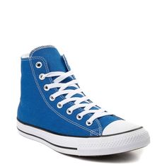 Converse Chuck Taylor All Star Hi Sneaker | Journeys Blue Converse High-top Sneakers For Sports, Blue High-top Sneakers For Sports With Speckled Midsole, Blue High-top Canvas Shoes For Sports, Blue Converse High-top Sneakers With Rubber Sole, Blue Sporty High-top Sneakers With Cotton Material, Blue High-top Sneakers With Laces, Blue High-top Sneakers, Blue Casual Cotton High-top Sneakers, Blue Converse Cotton High-top Sneakers