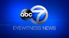 the abc 7 news logo on a blue background