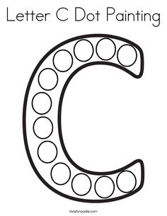 the letter c dot painting worksheet with dots and circles in black and white