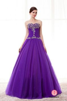 Purple Gown For Prom Season, Purple Fitted Ball Gown For Prom, Purple Fitted Ball Gown For Prom Season, Purple Quinceanera Dress With Fitted Bodice, Purple Gown For Quinceanera During Prom Season, Purple Floor-length Quinceanera Dress For Prom, Purple Fitted Quinceanera Dress For Formal Occasions, Fitted Purple Quinceanera Dress For Prom Season, Purple Ball Gown With Sweetheart Neckline For Evening