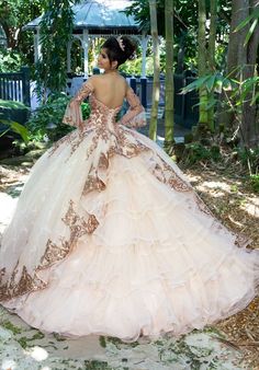 Rose Gold Quinceanera Dresses, Rose Gold Quinceanera, Tulle Train, Quinceanera Dresses Gold, 15 Dresses Quinceanera, Tulle Balls