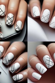 10 Unique Line Nail Designs to Express Your Personality Nail Line Designs Ideas, Line Nails Design, Lines Nails, Chevron Nail Designs, Line Nail Designs, Nail Black, Accent Nail Designs, 2023 Nail, Popular Patterns