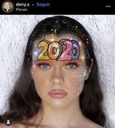 New Years Makeup Ideas Creative, Firework Makeup, Themed Makeup, Paint Makeup, Face Art Makeup