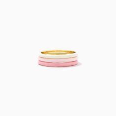 Pink Ombré Ring Set of 3 | Stackable Rings | Uncommon James Minimalist Pink Rings For Everyday Wear, Minimalist Pink Rings For Everyday, Minimalist Everyday Pink Rings, Pink Round Stackable Jewelry, Pink Stackable Round Jewelry, Minimalist Pink Stackable Rings For Everyday, Pink Stackable Enamel Ring As A Gift, Pink Enamel Stackable Ring As Gift, Pink Minimalist Midi Rings