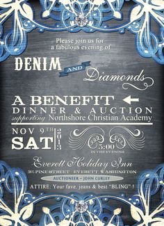 an ornate wedding card with blue and white designs on the front, in black paper