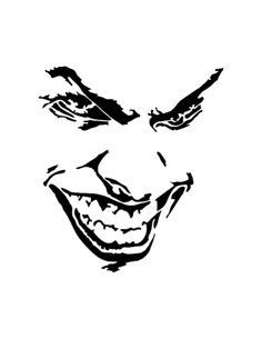 the joker face drawn in black ink