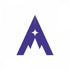 the letter a is made up of two triangles and has a star on top of it