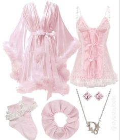 Fancy Pjs, Spoiled Princess, Fancy Robes, Night Wear, Claw Clips, Pink Outfits