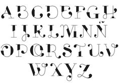 the upper and lower case of an old fashioned font, with black ink on white paper