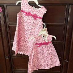 Have A 12 Month Size As Well To Match! Brand New With Tags! Spring Sleeveless Coordinated Dresses, Pink Matching Dresses For Spring, Pretty Little Dress, Little Dresses, Kids' Dresses, Pink White, Brand New, Tags, Pink