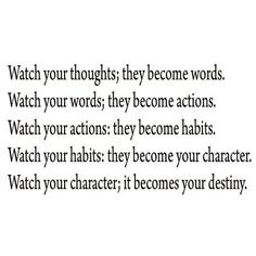 a poem written in black and white with the words watch your thoughts, they become words