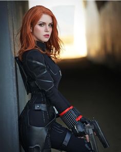 Black Widow Cosplay Red Head Halloween Costumes, Silk Marvel, Cosplay Ideas Women, Superhero Cosplay