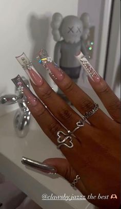 Acrylic Toe Nails, Long Acrylic Nail Designs, Colored Acrylic Nails, French Tip Acrylic Nails, Short Square Acrylic Nails, Long Acrylic Nails Coffin, Acrylic Nails Coffin Pink, Long Square Acrylic Nails, Unique Acrylic Nails