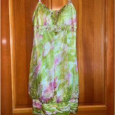 Sue Wong Mini Cocktail Dress || Worn Once || A Few Loose Beads That Could Be Tighter/Stitched Again But Otherwise In Nearly Perfect Condition Green And Pink Dress, Baddie Dresses, Y2k Ideas, Summer Aesthetic Outfit, Military Brat, Sue Wong Dresses, Mcbling Y2k, Sue Wong, I'm Broke