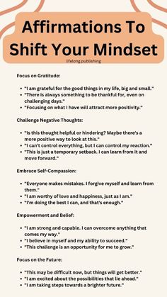 Mood Boosting Affirmations, Today's Positive Affirmations, Affirmation For Positive Mindset, Le Mal A Dit, Affirmations Mindset, Positivity Challenge, Mindset Affirmations, Powerful Affirmations