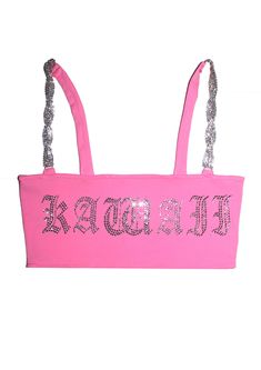 This top is made out of stretchy spandex fabric. With rhinestone straps and rhinestone letters. Wrist bands are included with the top. The model is wearing a size: SMALL SIZE CHART: US SIZE Hollister Clothes, Rave Fits, Rhinestone Letters, Tokyo Street Style, Fashion Inspiration Board, Tokyo Street, Y2k Pink, Rhinestone Dress, Rave Festival