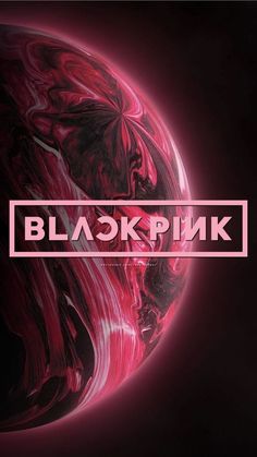 the black pink logo is shown against a dark background with red and purple swirls