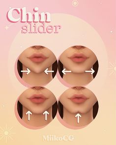 the poster shows how to use chin slider for lips and nose shapes in different ways