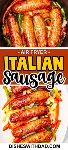 air fryer italian sausage recipe with the title above it