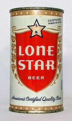 lone star beer can sitting on top of a table