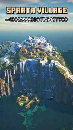 an aerial view of a mountain with the words sparta village above it