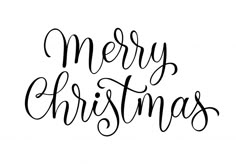 merry christmas lettering with black ink