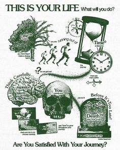 this is your life what will you do? poster with skull, hourglass and clock