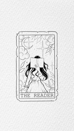 the reader tarot card is shown in black and white