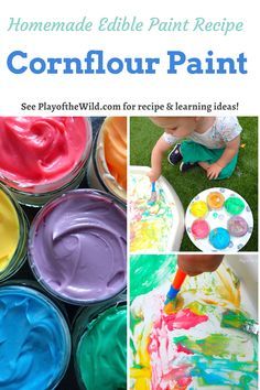 the homemade edible paint recipe for toddlers to use in their art projects and crafts