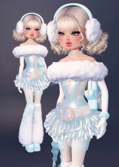 She looks like a figure skater hehehe Fur Dress Dti, Blue Dti Outfit Idea, Dti Snow Day., Cute Outfits Dti, Snow Day Outfit Dress To Impress, Winter Dti Outfits, Dress To Impress Cute Outfits, Cute Dti Fits, Dress To Impress Your Style