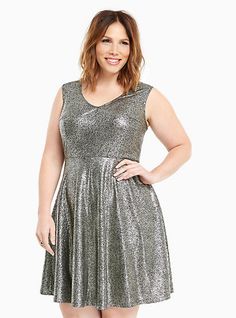 Metallic Foil Skater DressMetallic Foil Skater Dress, GOLD Figure Fashion, Trapeze Dress, Skater Style, Torrid Dresses, Metallic Foil, Womens Dress, Fashion Shop, Black Metallic, Tiered Dress