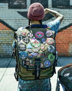 Gangsta Photos, Creepy Cute Outfits, Patch Collection, Edc Bag, Bag Patches, Fixed Bike, Fixed Gear Bike