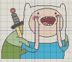 a cross stitch pattern with a cartoon character