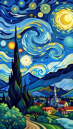 فنسنت فان جوخ, Starry Night Art, Starry Night Painting, Art Painting Tools, Arte Van Gogh, Starry Nights, Neural Network, The Starry Night, Soyut Sanat Tabloları