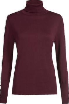 Aloft-Pur - Ultrasoft Cotton & Modal Turtleneck Elegant Turtleneck Knit Top With Ribbed Neckline, Elegant Stretch Turtleneck With Ribbed Collar, Elegant Turtleneck Mock Neck Top, Elegant Fall Turtleneck With Ribbed Neckline, Elegant Stretch Burgundy Tops, Elegant Solid Turtleneck Knit Top, Elegant Purple Sweater For Fall, Classic Turtleneck Knit Top For Fall, Elegant Ribbed Turtleneck Sweater